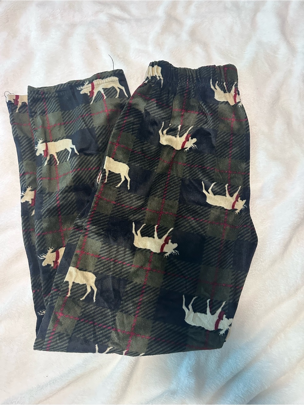 2 matching pr Cheswick & Moore green Plaid Moose mens pjs sz M